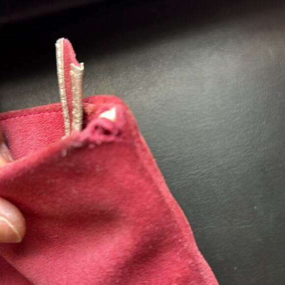 Banana Republic | Pink Rosette Suede Leather Clutch Handbag Purse Vintage Retro - Picture 8 of 10